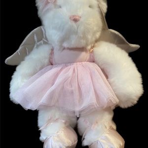 VICTORIAS SECRET ANGEL BALLERINA 13"  PLUSH BY GUND WHITE PINK bear with wings